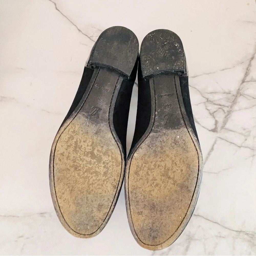 Louis Vuitton LV Monogram Women’s Suede Black Embroidered Loafers Size 40.5 10.5 - Picture 9 of 13